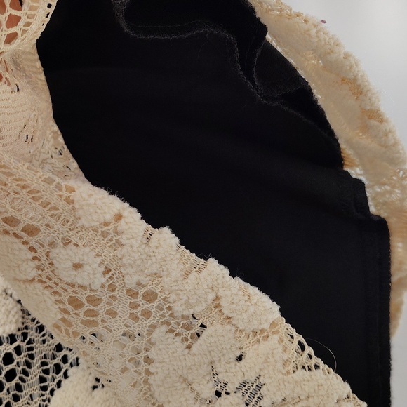 Anthropologie Judith March cream brocade lace overlay mini skirt size large - Picture 5 of 7